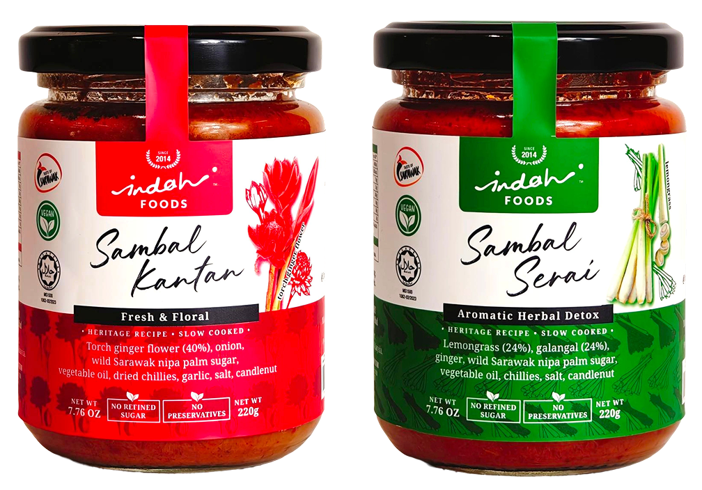 Indah Foods Sambal Kantan & Sambal Serai - Pack of 2